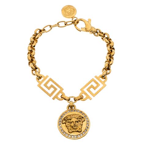 versace gold medallion bracelet|versace goldtone bracelet.